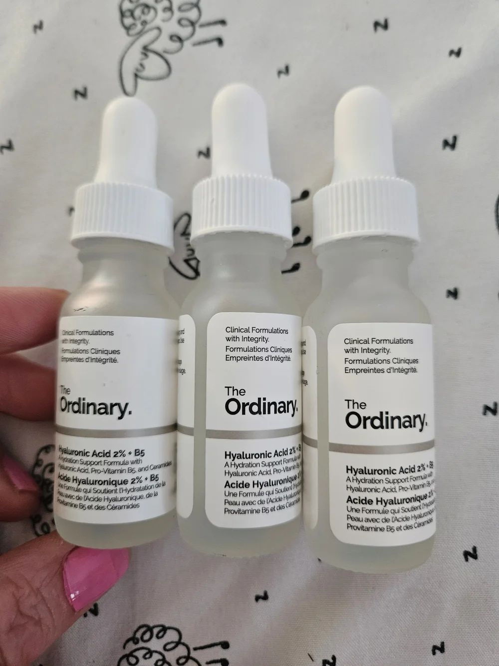 3 The Ordinary Hyaluronic Acid Serum Bottles